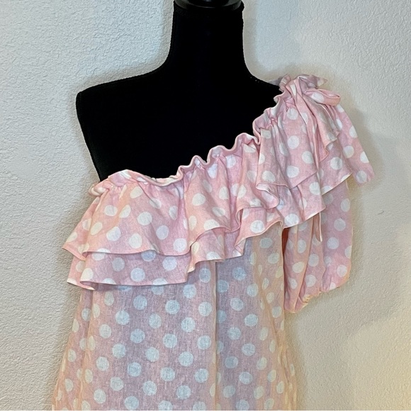 Lisa Marie Fernandez x Target Polka Dot One Shoulder Linen Dress - Picture 5 of 9